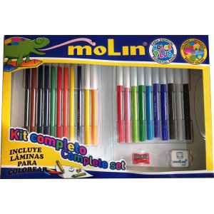 Set Scoala (12 Carioca+8 Creioane Colorate+creion Cu Guma+radiere+ascutitoare), Molin