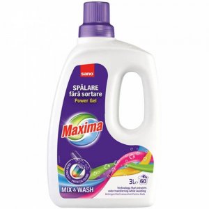 Detergent Gel Concentrat pentru Rufe Colorate Sano Maxima Mix and Wash, 3 L, Parfum Floral, Detergent Concentrat Rufe, Detergent Rufe Colorate, Detergent Gel Rufe, Detergent Haine Colorate, Detergent Lichid, Detergent Concentrat Haine Detergent Gel Concentrat pentru Rufe Colorate Sano Maxima Mix and Wash, 3 L, Parfum Floral, Detergent Concentrat Rufe, Detergent Rufe Colorate, Detergent Gel Rufe, Detergent Haine Colorate, Detergent Lichid, Detergent Concentrat Haine
