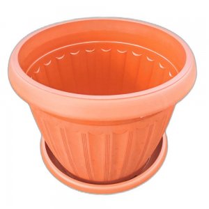Ghiveci Infinity D400 cu Farfurie, Dimensiune 40x29 cm, Culoare Maro