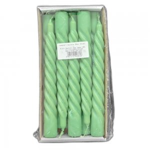 Lumanari Spiralate, Lungime 20 cm, 10 Buc/Set, Culoare Verde