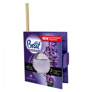 Odorizant de Camera BRAIT Relaxing Lavander, Betisoare Rattan, 40 ml, Betisoare Odorizante, Betisoare Parfumate pentru Camera, Betisoare Parfumate din Rattan, Difuzoare de Camera, Betisoare Parfumate