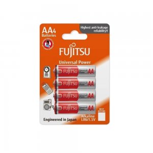 Set 4 Baterii FUJITSU R6 Alkaline, AA, 1.5V, Baterii AA, Baterii FUJITSU R3, Set de Baterii AA, Baterii FUJITSU 1.5 V Tip AA, Baterii pentru Jucarii, Baterii pentru Ceas, Baterii Rezistente, Set Baterii FUJITSU