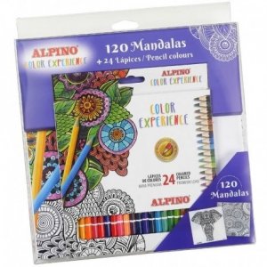 Creioane Colorate, Cutie Carton, 24 Culori/set + 120 Mandale, Alpino Color Experience - Premium Creioane Colorate, Cutie Carton, 24 Culori/set + 120 Mandale, Alpino Color Experience - Premium