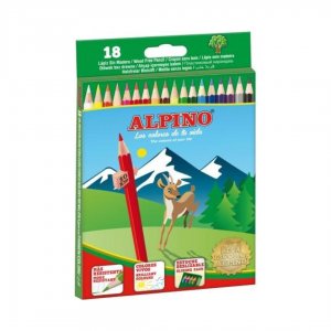 Creioane Colorate, Cutie Carton, 18 Culori/set, Alpino Creioane Colorate, Cutie Carton, 18 Culori/set, Alpino