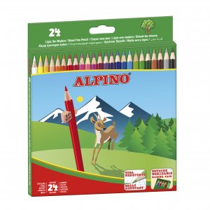 Creioane Colorate, Cutie Carton, 24 Culori/set, Alpino Creioane Colorate, Cutie Carton, 24 Culori/set, Alpino