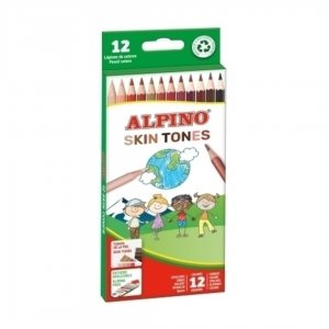 Creioane Colorate, Cutie Carton, 12 Culori/set, Alpino - Skin Tones Creioane Colorate, Cutie Carton, 12 Culori/set, Alpino - Skin Tones