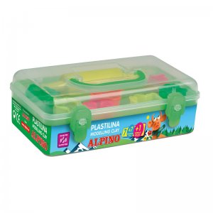 Kit 7 Culori X 90gr. Plastilina + 7 Forme Modelaj + Roller, Alpino Kit 7 Culori X 90gr. Plastilina + 7 Forme Modelaj + Roller, Alpino
