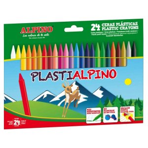 Creioane Cerate Din Plastic, Cutie Carton, 24 Culori/cutie, Plasti Alpino Creioane Cerate Din Plastic, Cutie Carton, 24 Culori/cutie, Plasti Alpino
