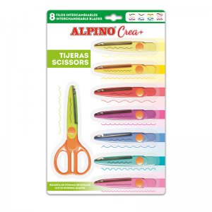 Foarfeca Pentru Copii, 13cm + 8 Modele De Taiere, In Blister, Alpino Crea Foarfeca Pentru Copii, 13cm + 8 Modele De Taiere, In Blister, Alpino Crea