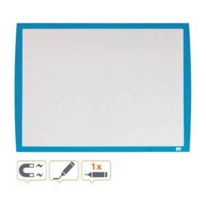 Tabla Nobo Joy, Plastic, 43x58.5cm, Magnetica, Include Marker, Burete Si Magneti, Alb, Rama Albastra