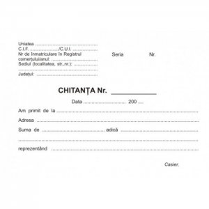 Chitantier Autocopiativ, Format A6, 2 Ex.50set/carnet