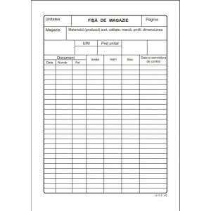 Fisa Magazie Cartonata, Format A5, 200gr.