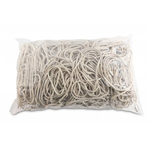 Elastice Pentru Bani, 3mm Grosime, D 80mm, 60% Cauciuc, 1000g/punga, Office Products -culoare Alba