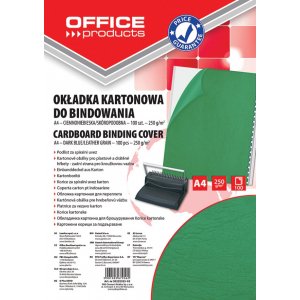 Coperta Carton Imitatie Piele 250g/mp, A4, 100/top Office Products - Verde
