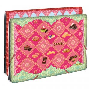 Mapa Pp Cu Burduf A4 Cu 12 Compartimente, Inchidere Cu Elastic, Online Sweet Life