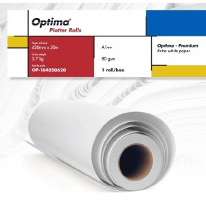 Rola Plotter A1++, 80gr, 620mm X 50m, Optima - Premium Rola Plotter A1++, 80gr, 620mm X 50m, Optima - Premium