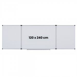 Tabla Alba Magnetica, Triptica, 120x240cm + 2 X 120x120cm, Cu 5 Suprafete De Scris, Optima