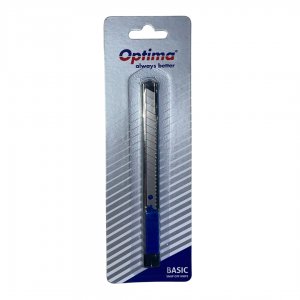 Cutter Optima Basic, Lama 18mm Sk7, Sina Metalica, Abs Cu Rubber Grip