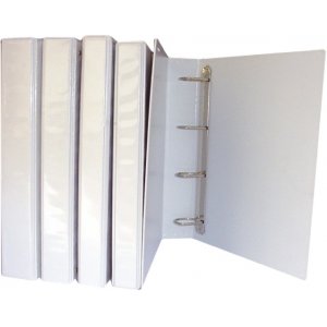 Caiet Mecanic Cu Buzunar, 4 Inele In "d", 30 Mm, Cotor 50mm, Optima - Alb