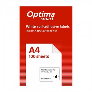 Etichete Albe Autoadezive 4/a4, 105 X 148 Mm, 100 Coli/top, Optima Smart Etichete Albe Autoadezive 4/a4, 105 X 148 Mm, 100 Coli/top, Optima Smart