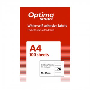 Etichete Albe Autoadezive 24/a4, 70 X 37 Mm, 100 Coli/top, Optima Smart Etichete Albe Autoadezive 24/a4, 70 X 37 Mm, 100 Coli/top, Optima Smart