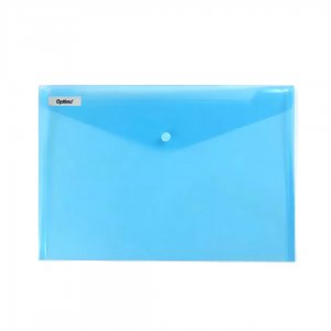 Mapa Pp Protectie Documente A5 Landscape, Inchidere Cu Capsa, 10/set, Optima - Albastru Transparent