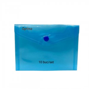 Mapa Pp Protectie Documente A6 Landscape, Inchidere Cu Capsa, 10/set, Optima - Albastru Transparent Mapa Pp Protectie Documente A6 Landscape, Inchidere Cu Capsa, 10/set, Optima - Albastru Transparent