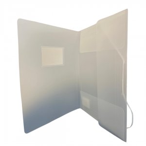 Mapa Plastic Cu Elastic Pe Colturi, Cu Eticheta, 500 Microni, Optima - Transparent Mat