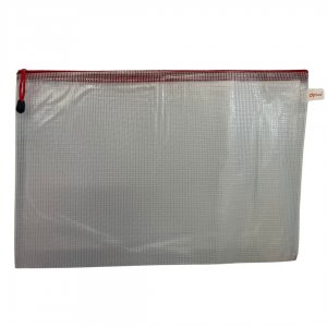 Mapa Mesh Pvc, Pentru Protectie Documente A3, 280 Microni, Translucenta, Cu Fermoar Rosu, Optima Mapa Mesh Pvc, Pentru Protectie Documente A3, 280 Microni, Translucenta, Cu Fermoar Rosu, Optima