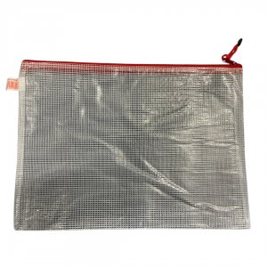 Mapa Mesh Pvc, Pentru Protectie Documente A4, 280 Microni, Translucenta, Cu Fermoar Rosu, Optima Mapa Mesh Pvc, Pentru Protectie Documente A4, 280 Microni, Translucenta, Cu Fermoar Rosu, Optima