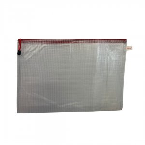 Mapa Mesh Pvc, Pentru Protectie Documente A5, 280 Microni, Translucenta, Cu Fermoar Rosu, Optima Mapa Mesh Pvc, Pentru Protectie Documente A5, 280 Microni, Translucenta, Cu Fermoar Rosu, Optima