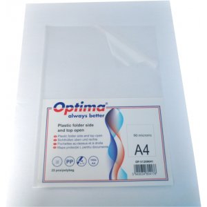 Mapa Protectie "l" Pentru Documente A4, 90 Microni, 25/set, Optima - Transparent Mapa Protectie "l" Pentru Documente A4, 90 Microni, 25/set, Optima - Transparent