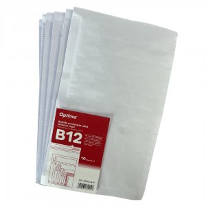 Plic Antisoc B12, 140x225mm - Ext., 120x215mm - Int., Lipire Siliconica, 10 Buc/set, Optima - Alb