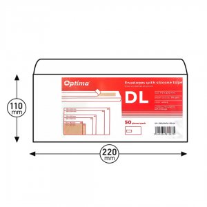 Plic Dl (110x220mm), Lipire Siliconica, 50 Buc/set, Optima - Alb - Fereastra Stanga Plic Dl (110x220mm), Lipire Siliconica, 50 Buc/set, Optima - Alb - Fereastra Stanga