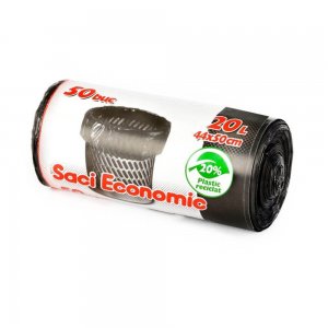 Saci Menaj OTI, 20L, 44x50 cm, 50 Buc/Rola, Negru, Articole Curatenie, Saci Menaj OTI ECONOMIC, Saci de Gunoi, Saci Menajeri 20L, Saci Menajeri pentru Birou, Saci de Gunoi pentru Cosuri Mici