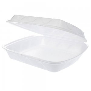 Caserole Meniu, 24x21x7 cm, 100 Buc/Set, Polistiren Expandat, Culoare Alba, Caserola Unica Folosinta Polistiren, Caserole Polistiren, Caserole Unica Folosinta Meniuri, Ambalaje Catering, Cutii Unica Folosinta Meniu, Caserole Fast Food, Caserola Meniu