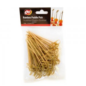 Set 50 Scobitori din Lemn Rustic Cocktail OTI, Lungime 9 cm, Scobitori din Lemn pentru Evenimente, Scobitori pentru Petreceri, Bete pentru Aperitive, Scobitori pentru Aperitive, Scobitori Festive, Scobitori pentru Picnic