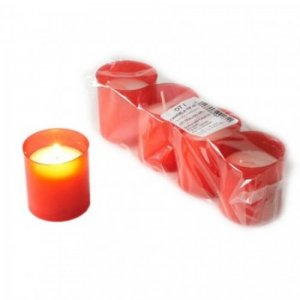 Candela Parafina fara Capac OTI, 4 Buc/Set, Timp Ardere 16 h, Cutie Rosie, Lumanare Candela, Lumanari si Candele, Candele din Parafina, Candele pentru Exterior, Candele pentru Sarbatori, Candele Fara Capac la Set