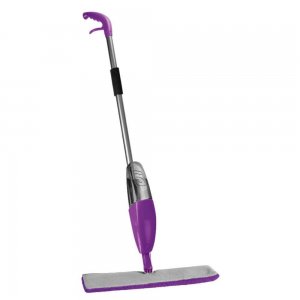 Mop Plat Spray OTI cu 2 Fete, Lungime 120 cm, Microfibra, Culoare Mov/Gri, Mopuri Plate, Mopuri cu Coada Metalica, Mop Spray, Mop Tip Spray, Mop cu Spray, Mopuri Curatenie, Mopuri Menaj