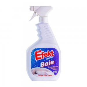 Solutie Spray Efekt pentru Baie, Cantitate 1L, Parfum Fresh, Detergent cu Pulverizator pentru Baie, Spray Curatare Baie, Solutie pentru Multisuprafete, Solutii si Produse de Curatenie, Detergent Degresant pentru Baie
