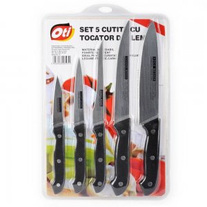 Set 5 Cutite si Tocator OTI, Lemn si Inox, Seturi Cutite Inox, Set Cutite de Inox, Cutite de Inox, Set Cutite Inox si Tocator din Lemn, Set Cutite si Tocator, Usensile pentru Gatit Set 5 Cutite si Tocator OTI, Lemn si Inox, Seturi Cutite Inox, Set Cutite de Inox, Cutite de Inox, Set Cutite Inox si Tocator din Lemn, Set Cutite si Tocator, Usensile pentru Gatit