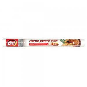 Hartie pentru Copt Oti, 38cm x 8m, Culoare Alba, Pergament pentru Tavi, Hartie Cerata de Copt, Hartie de Copt in Rola, Hartie Pergament pentru Copt, Hartie de Copt Alba, Hartie de Copt Termorezistenta, Hartie de Copt Siliconata