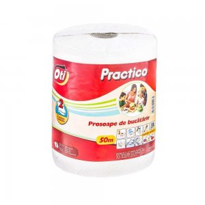 Prosoape de Hartie in Monorola in 2 Straturi, 250 Foi/Rola, Lungime 50 m, 21x19.5 cm, Culoare Alba, Prosoape Hartie de Unica Folosinta, Prosoape de Hartie pentru Bucatarie, Monorola de Hartie, Rola Prosop pentru Bucatarie