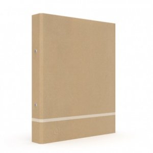 Caiet Mecanic Oxford Touareg, Carton Reciclat, 2 Inele D20mm, Cotor 35mm - Kraft/alb