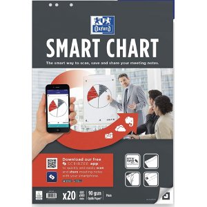 Rezerva Hartie Flipchart, 65x98cm, Oxford Smart Chart, 20coli/top, 90g/mp, Scribzee - Velina
