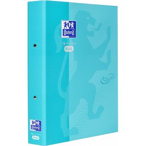 Caiet Mecanic Cu 2 Inele, Oxford School Touch, A4, Carton Color Soft Touch, Cotor 45mm - Aqua