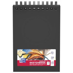 Bloc De Desen A5, Cu Spirala, Oxford, 40 File-225g/mp - Velin - Coperta Carton Rigid - Negru
