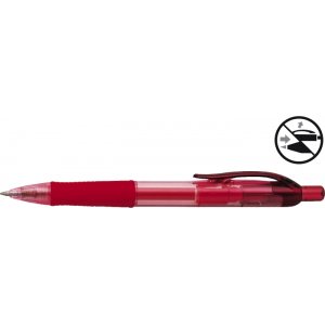 Pix Cu Gel Penac Fx-7, Rubber Grip, 0.7mm, Corp Transparent Rosu - Scriere Rosie