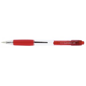 Pix Penac Cch-3, Cu Mecanism, Rubber Grip, 0.7mm, Corp Transparent - Scriere Rosie Pix Penac Cch-3, Cu Mecanism, Rubber Grip, 0.7mm, Corp Transparent - Scriere Rosie