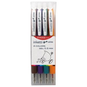 Set 4 Pixuri Cu Gel Penac Inketti - Culori Asortate Set 4 Pixuri Cu Gel Penac Inketti - Culori Asortate